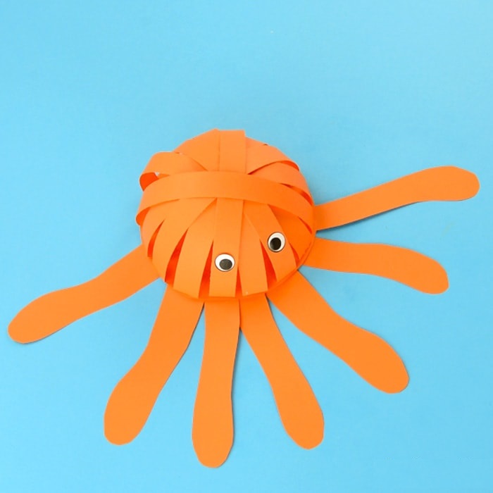 Прости занаяти от октопод от хартия – летни занаяти за деца
