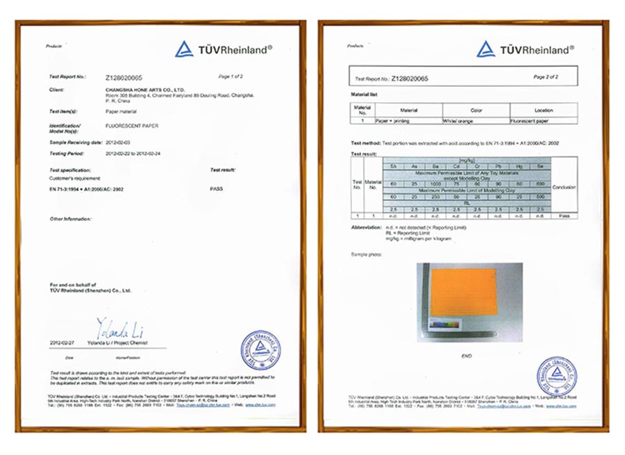 TUV-fluorescent paper